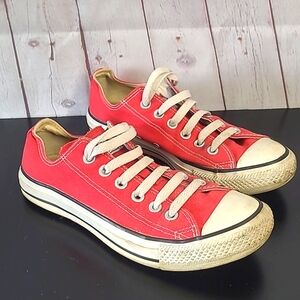 Converse All Star Chuck Taylor Low Top Red Sneakers Shoes Womens 7.7 Mens 5.5
